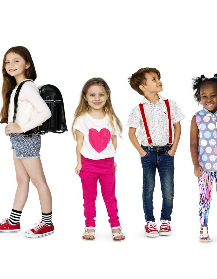 Studio set of diverse kids